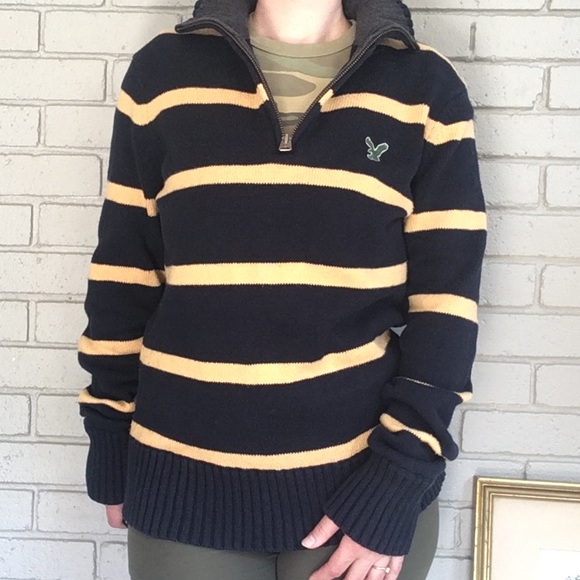 Medium AMERICAN EAGLE Striped Turtleneck Sweater, Preppy, Collegiate, Fall - Picture 11 of 11